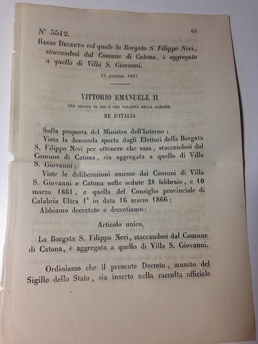 Regio decreto10 1867 - regio, decreto10/01/1867