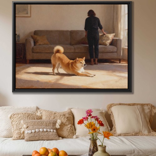 Dipinto olio cane - , inu