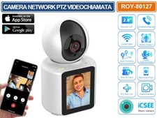 TELECAMERA IP NETWORK WIFI CON MONITOR 2.8" VIDEOCHIAMATA HUMAN AUTOTRACKING P2P