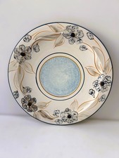 Grande Piatto CentroTavola Floreale anni 90s  decorato a mano ceramica Guidolin