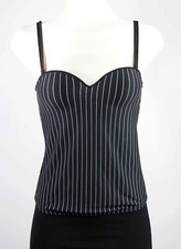 COLOURS OF THE WORLD Bustier Corsetto Striped Top Elastico Nero Size 75A  S
