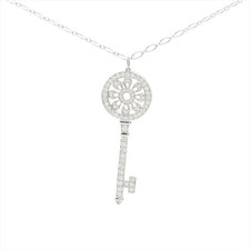 Collana Tiffany Petalo Chiave Diamante 750(WG)xPt950 12,4g