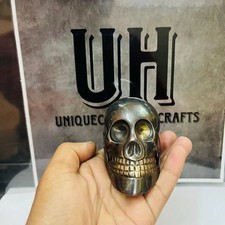 Manico testa teschio in ottone