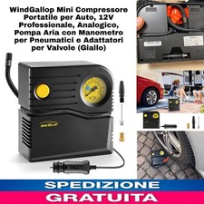 Mini Compressore Portatile x Auto 12V Professionale Analogico Pompa Aria X Ruote