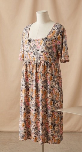 Abito midi grigio - , floreale