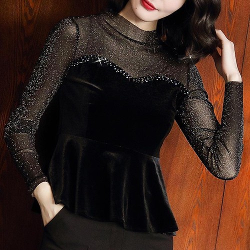 Maglia donna velluto mesh - maglia,