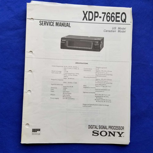 Sony xdp 766eq manuale - manuale, di