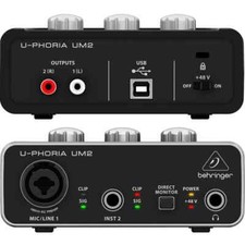 BEHRINGER U-PHORIA UM2 interfaccia scheda audio usb 2x2 + preamp microfonico NEW