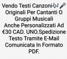 Vendo Testi Canzoni Orig. Per