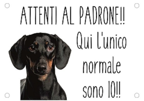 Targa cartello attenti cane - cartello,
