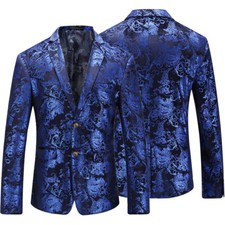 Giacca Blazer In Velluto Stampato Da Uomo Costume Da Palcoscenico