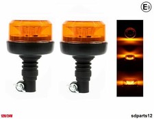 2x Lampeggiante Flessibile Omologato E9 12 Led 4 Funzioni 17cm Trattore Camion  