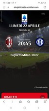 BIGLIETTO MILAN-INTER Derby Lunedi 22/04/2024.secondo anello rosso laterale