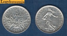 5 Franchi Semeuse 1969 SUP