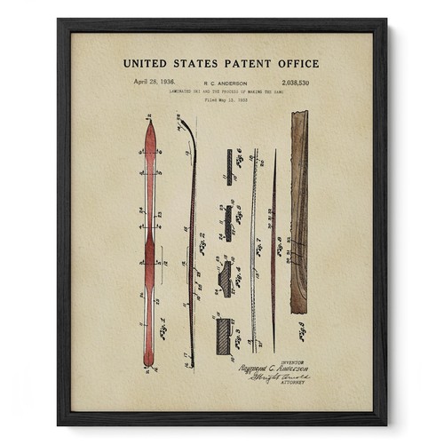 Poster brevetto sci - |, arte