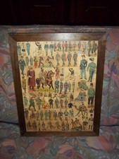 Vecchio quadro raffigurante militari e divise della Seconda Guerra Mondiale