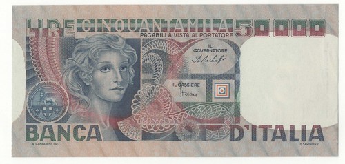 50000 lire volto donna decr - 50000,