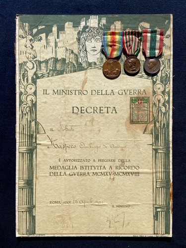 Diploma per medaglia guerra - per,