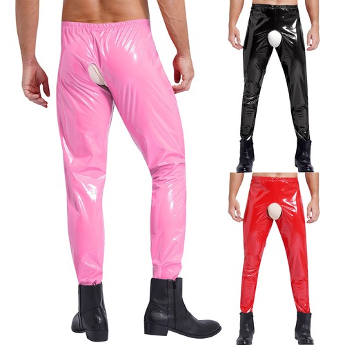 Pantaloni uomo wet look gamba