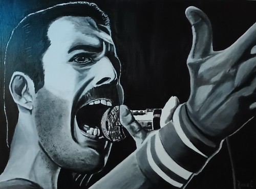 Freddy mercury 18x24 - mercury, acrilico