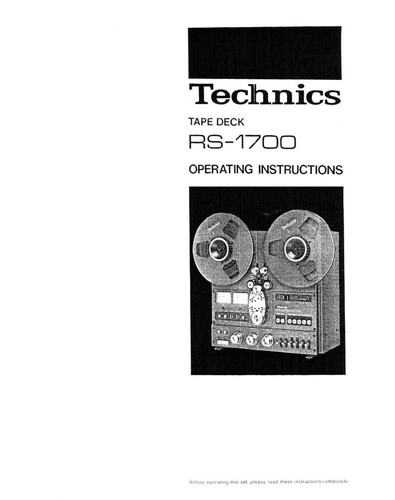 Technics 1700 tape deck - rs-1700,