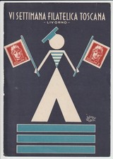 LIVORNO - 1954 - CARTOLINA DELLA 6.a SETTIMANA FILATELICA TOSCANA CON MENU'