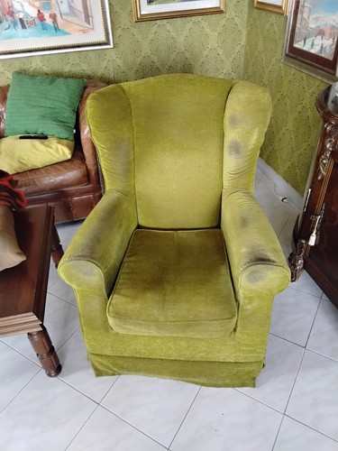 Poltrona legno tessuto - e,