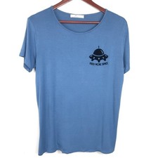 T-shirt donna blu grafica