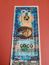 banconota da 1 dollaro USA vera pop art originale firmata morte NYC. Fumetti Hermes 