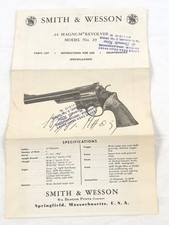 Libretto istruzioni SMITH & WESSON 29 originale vintage + cartolina garanzia