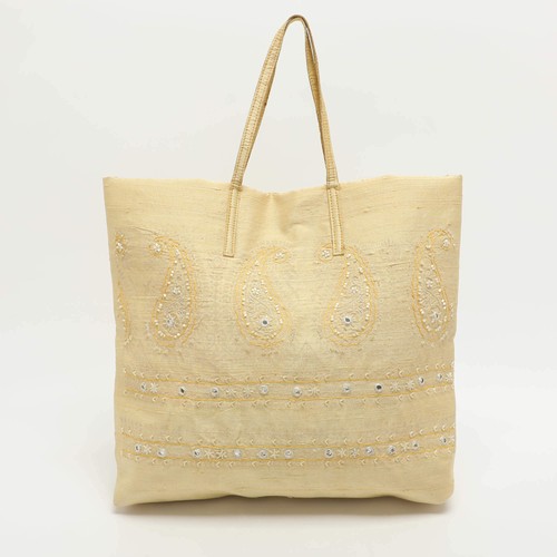 Borsa tessuto giallo - tessuto,
