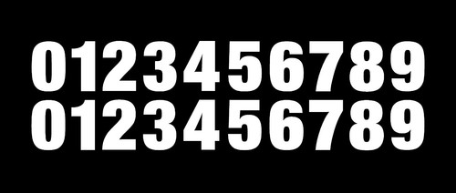 Numeri riflettenti bianco - numeri,