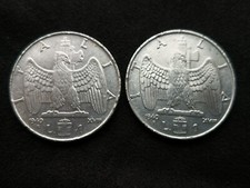 1 LIRA 1940 : n. 2 Monete BB -