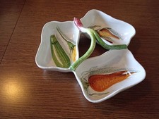 piatto ceramica da portata per salse pietanziera antipastiera  3 scomparti