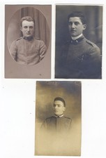 FOTO RITRATTO  TRE VOLTI MILITARI   - WW1