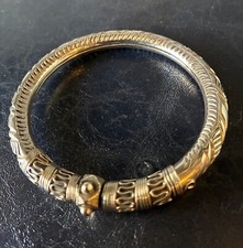 Braccialetto in argento indiano tribale etnico vintage del Rajasthan