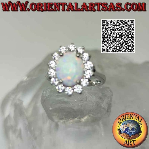 Anello argento 925 opale - argento,