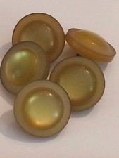 Lotto 5 bottoni plastica vintage nuovo vecchio stock verde oliva gambo 3/4"