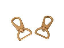 N. 2 portachiavi Louis Vuitton autentico unisex tono oro satinato moschettone portachiavi