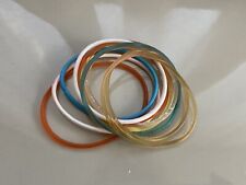 BRACCIALETTO BAMBINA A 10 ANELLI IN GOMMA VARI COLORI DIAMETRO 6 cm circa