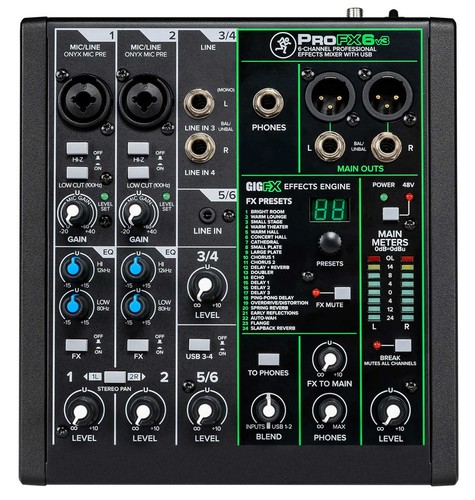 Mackie profx6v3 mixer - mackie, effetti