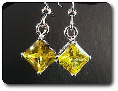 Orecchini topazio giallo 2x5 - orecchini,