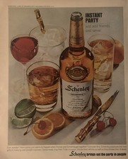 1964 Schenley Reserve Whisky PRINT AD Instant Party VTG 60s Add Friends & Serve