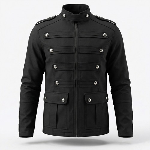 Giacca militare uomo nera - militare,