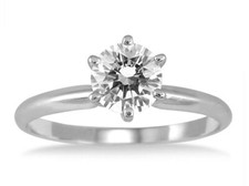 ANELLO SOLITARIO ORO BIANCO