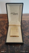 Accendino S. T. Dupont a gas anni 1980 con scatola laminato oro Linea 1