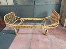 Letto Singolo In Rattan Attribuito A Tito Agnoli X Bonacina Inverigo Anni 60