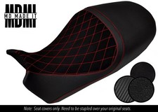 ADATTO PER DUCATI DIAVEL 11-18 CUSTOM PELLE SCAMOSCIATA GRIP CARBONIO VINILE COPRISEDILE DSG5 ROSSO ST