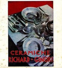 1930 * Pubblicità Originale "Ceramiche Richard-Ginori - R. DI MASSA" in Passepar