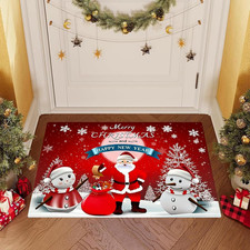 Tappeto Natalizio, Zerbino Natalizio Ingresso 40 × 60 Cm, Tappetino Antiscivolo 